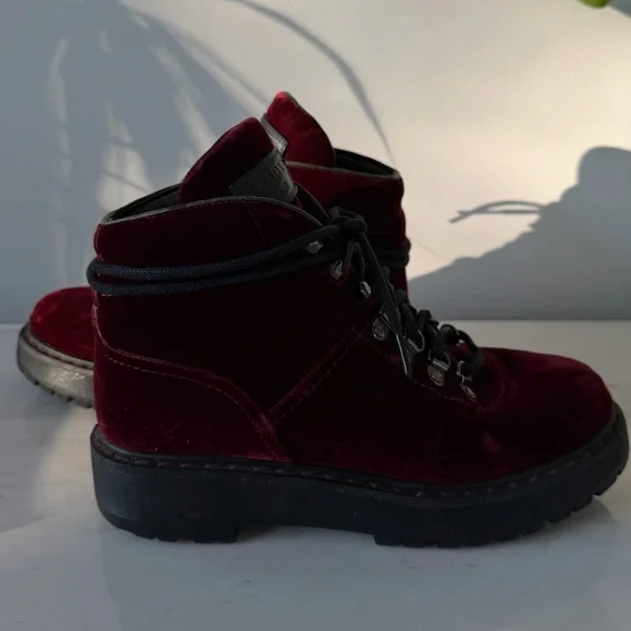 prada burgundy velvet hiker boots🥀 - Picture 12 of 13